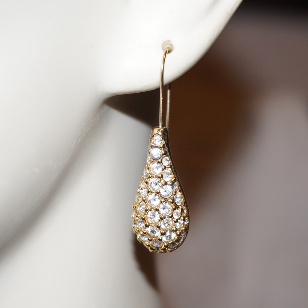 Vintage Swarovski Rhinestone Drop Bridal Earrings - Picture 1 of 1